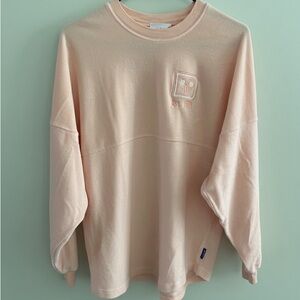 Walt Disney World Embroidered  Peach Spirit Jersey with Floral Detail- XS